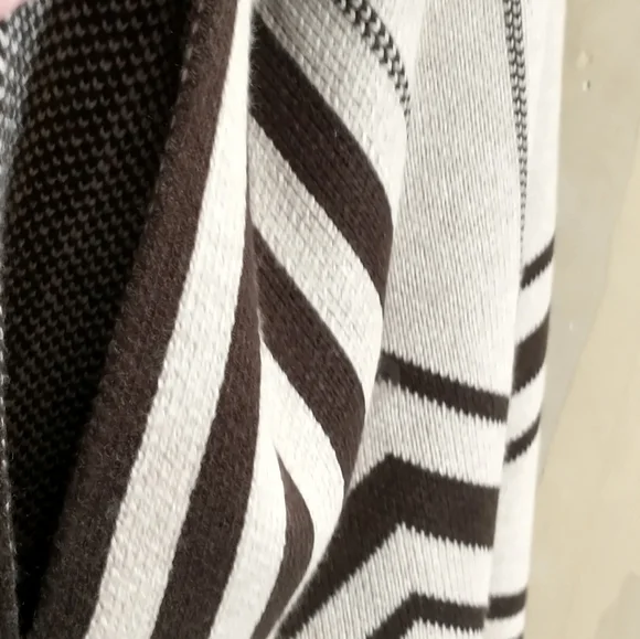 New York & Company Brown Chevron Open Front Sweater - Picture 5 of 11